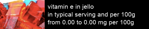 vitamin e in jello information and values per serving and 100g